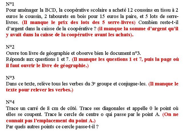 Exercices N°1 à N°4